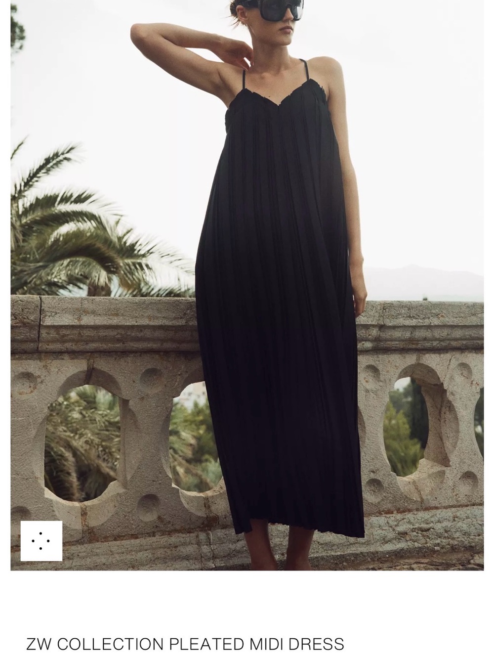 New with tag Black Pleated Midi Dress